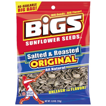 BIGS Salted and Roasted Original Sunflower Seeds 5.35 oz Pegged 500915